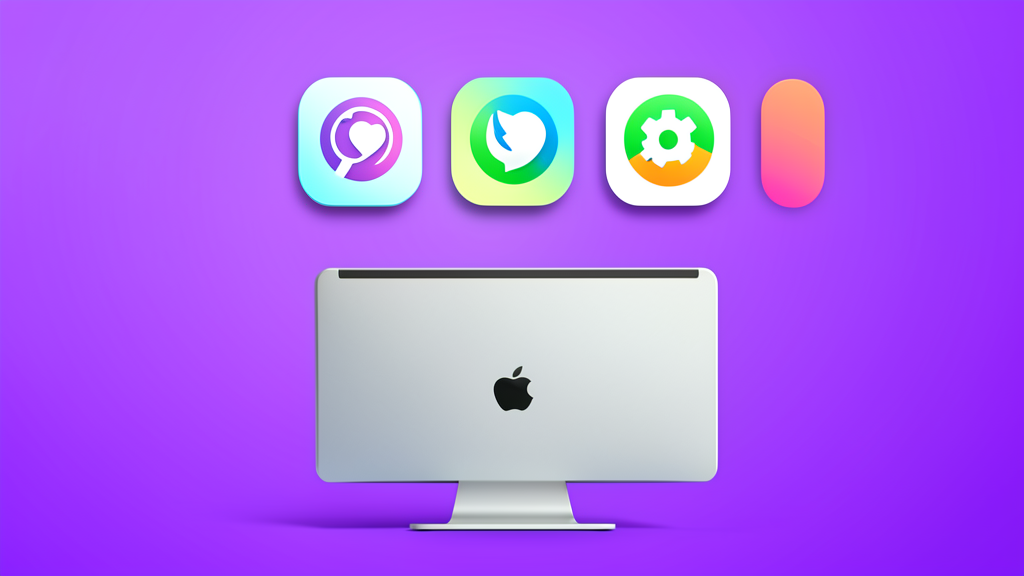 Plusieurs profils d'applications colorés sur Mac