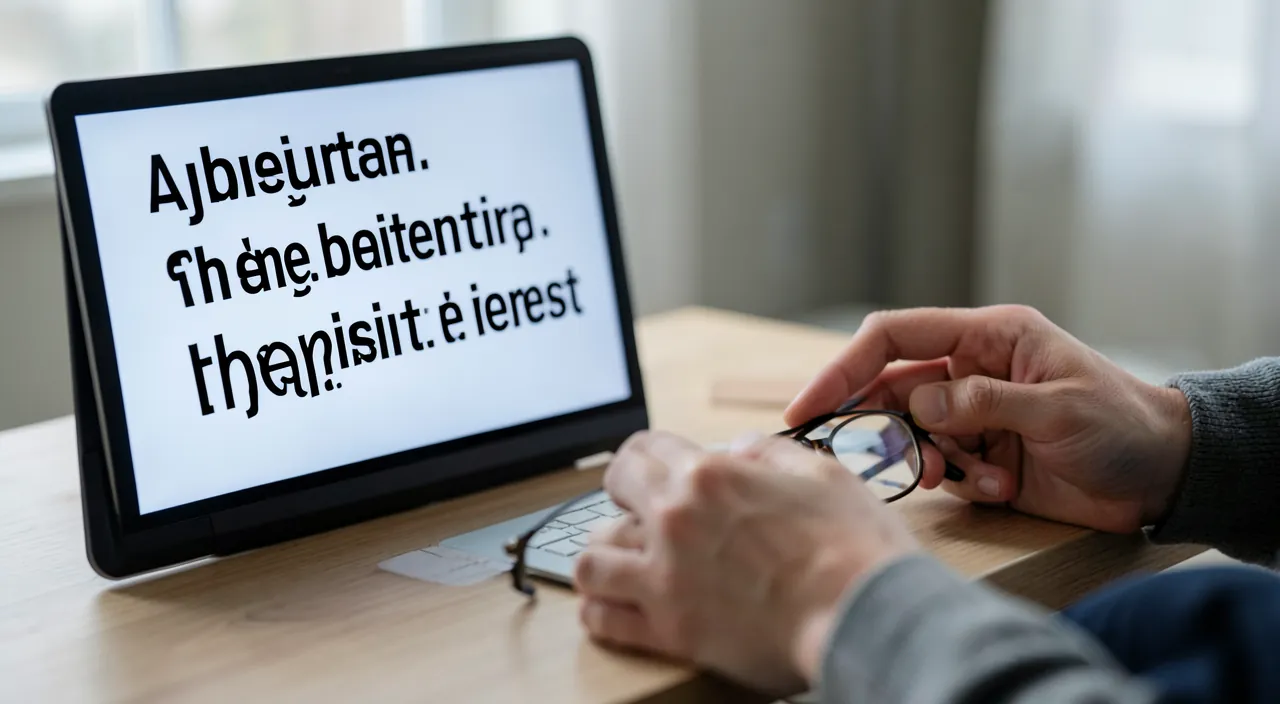 Den Text auf dem Bildschirm vergrößern, um besser zu lesen