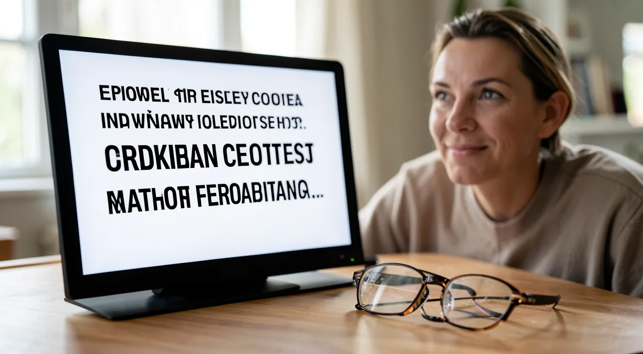 Den Text auf dem Bildschirm vergrößern, um besser zu lesen