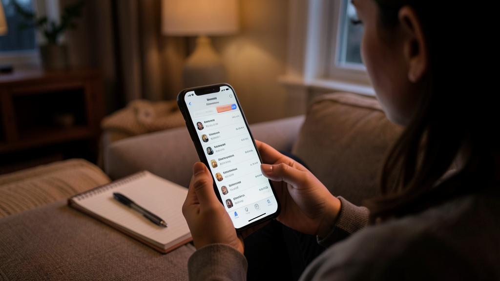 Une personne utilise un smartphone pour consulter ses abonnements Apple.