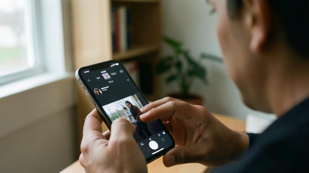 Une personne utilise une application photo sur iPhone pour éditer une image.